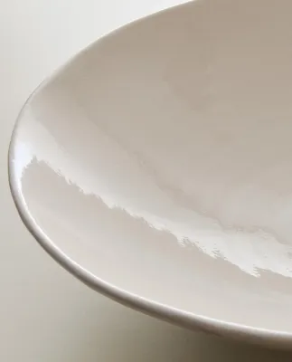 Zara Home блюдо сервировочное из фаянса, цвет кремовый, 43 см