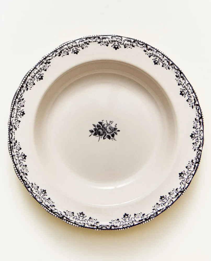 Zara Home тарелка глубокая из фаянса, цвет синий, 23 см · 8267/201
