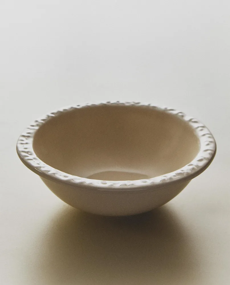 Zara Home миска из фаянса, цвет кремовый, 17 см