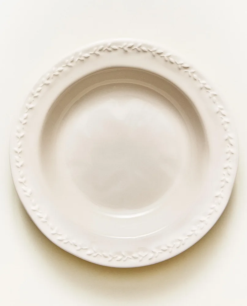 Zara Home тарелка глубокая из фаянса, цвет кремовый, 23.8 см