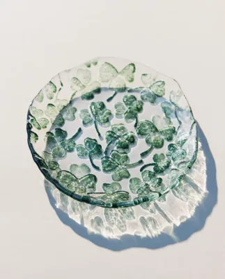 Zara Home тарелка пирожковая из стекла, цвет зелёный, 15 см