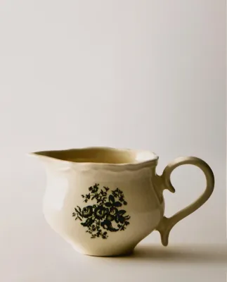 Zara Home кувшин из фаянса, цвет тёмно-зелёный, 13 см