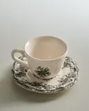 Zara Home чайная пара из фаянса, цвет тёмно-зелёный, 7.5 см — фото 1