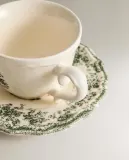 Zara Home чайная пара из фаянса, цвет тёмно-зелёный, 7.5 см — фото 4