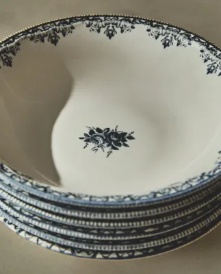 Zara Home миска из фаянса, цвет синий, 18.5 см · 8267/211