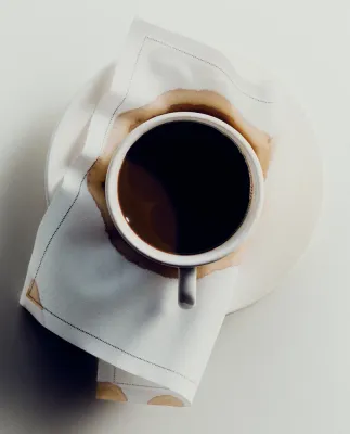 Zara Home чайная пара из каменной керамики, цвет белый, 15.2 см