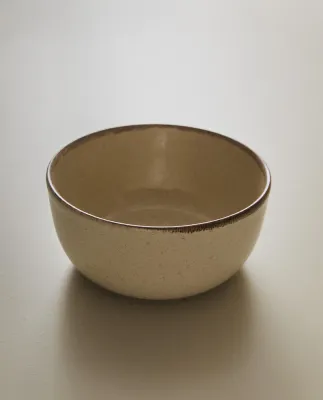 Zara Home миска из каменной керамики, цвет бежевый, 14.5 см