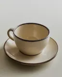 Zara Home чайная пара из каменной керамики, цвет бежевый, 12.5 см — фото 1