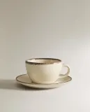 Zara Home чайная пара из каменной керамики, цвет бежевый, 12.5 см — фото 3