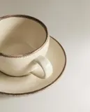 Zara Home чайная пара из каменной керамики, цвет бежевый, 12.5 см — фото 8