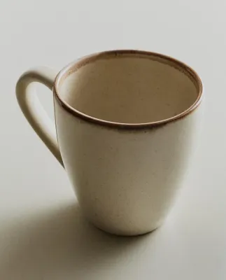 Zara Home чашка из каменной керамики, цвет бежевый, 13 см