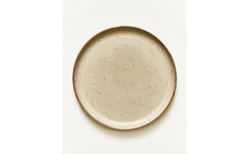 Zara Home тарелка десертная из каменной керамики, цвет бежевый, 22.2 см