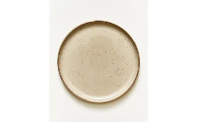 Zara Home тарелка десертная из каменной керамики, цвет бежевый, 22.2 см