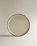 Zara Home тарелка десертная из каменной керамики, цвет бежевый, 22.2 см — фото 3