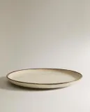 Zara Home тарелка десертная из каменной керамики, цвет бежевый, 22.2 см — фото 7