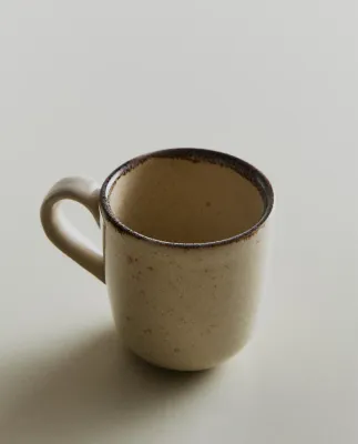 Zara Home чашка из каменной керамики, цвет бежевый, 6.6 см