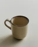 Zara Home чашка из каменной керамики, цвет бежевый, 6.6 см — фото 1
