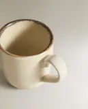 Zara Home чашка из каменной керамики, цвет бежевый, 6.6 см — фото 2