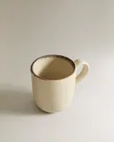 Zara Home чашка из каменной керамики, цвет бежевый, 6.6 см — фото 5