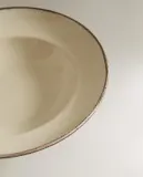 Zara Home тарелка из каменной керамики, цвет бежевый, 25.5 см — фото 4