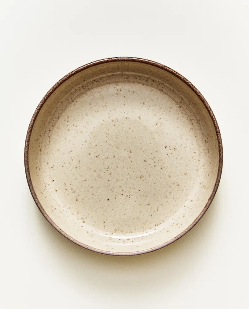 Zara Home тарелка глубокая из каменной керамики, цвет бежевый, 20 см