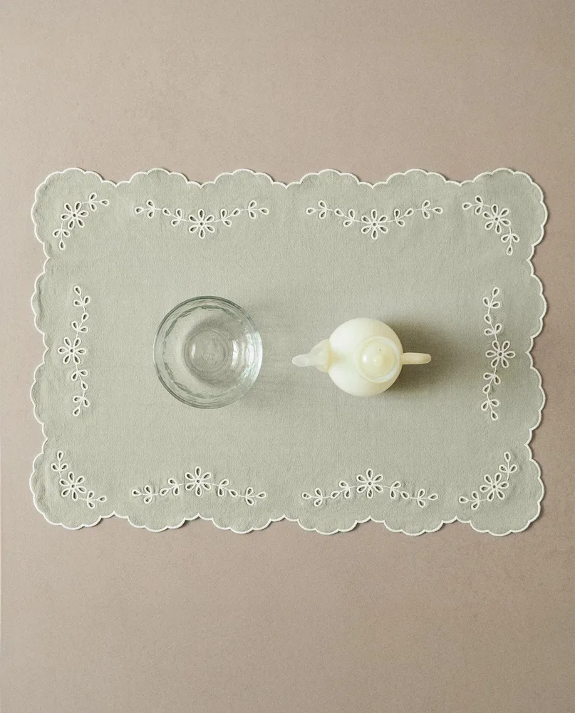 Zara Home сервировочная салфетка из хлопка, вышивка, 50 35 см · 7220/023