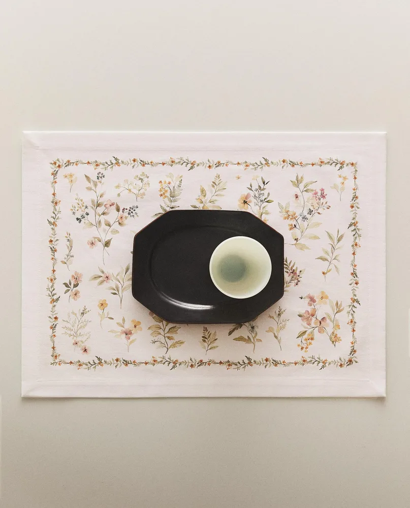 Zara Home сервировочная салфетка из хлопка, цветочный мотив, 50 35 см · 7239/023
