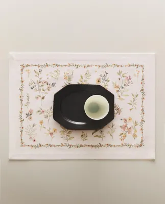 Zara Home сервировочная салфетка из хлопка, цветочный мотив, 50 35 см · 7239/023