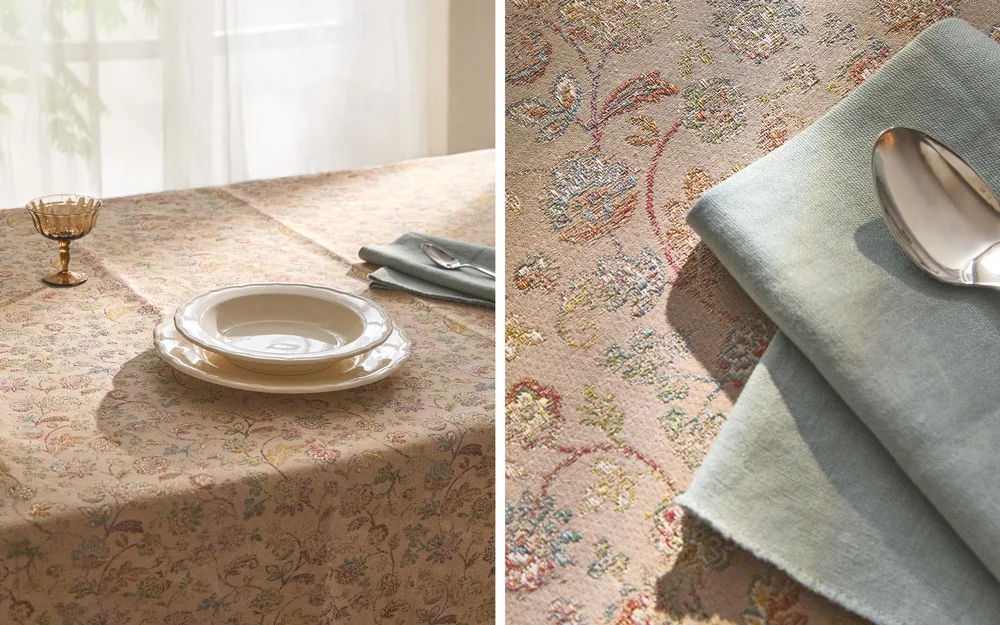 Zara Home скатерть из смесовой ткани, цветочный мотив, 250 150 см
