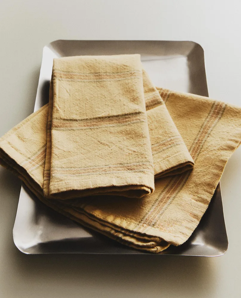 Zara Home столовая салфетка из хлопка, узор в полоску, 45 45 см (комплект 2 шт.) · 5295/022
