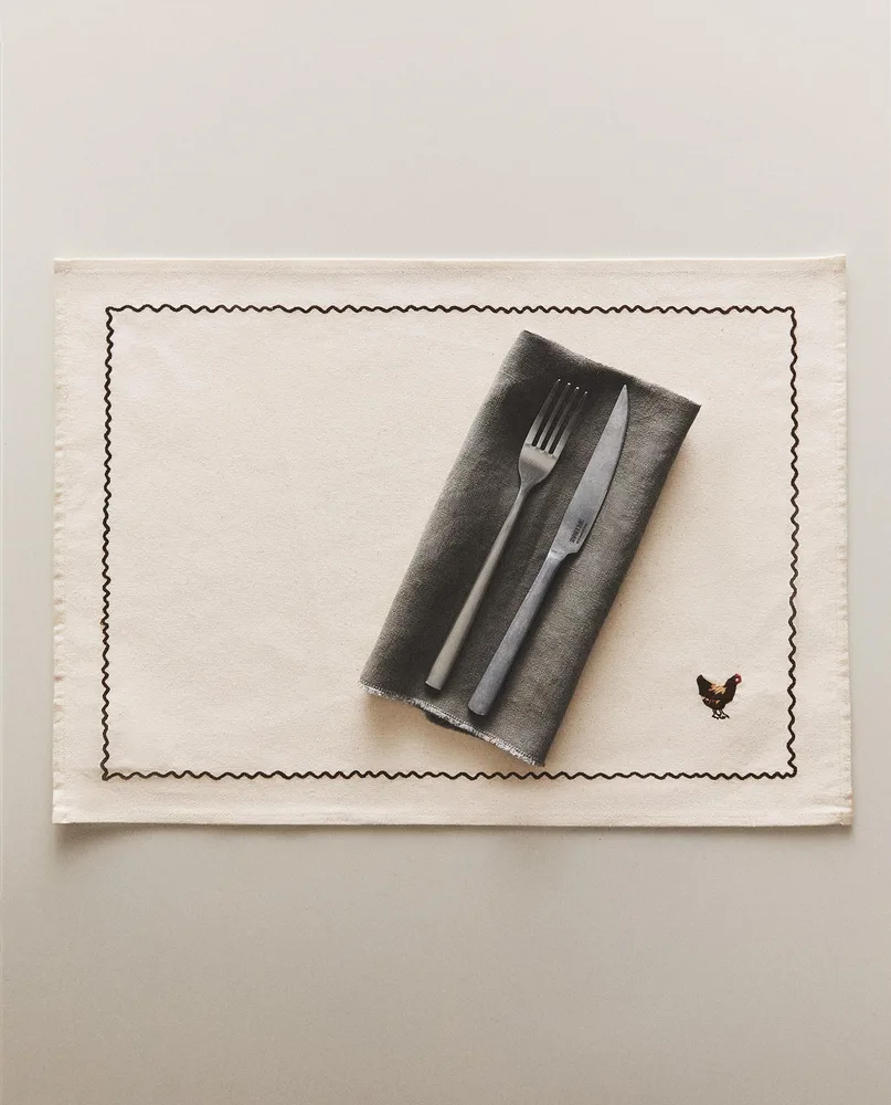 Zara Home сервировочная салфетка из хлопка, вышивка, 50 35 см · 7291/023