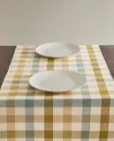 Zara Home дорожка на стол из хлопка, клетка, 160 50 см — фото 8