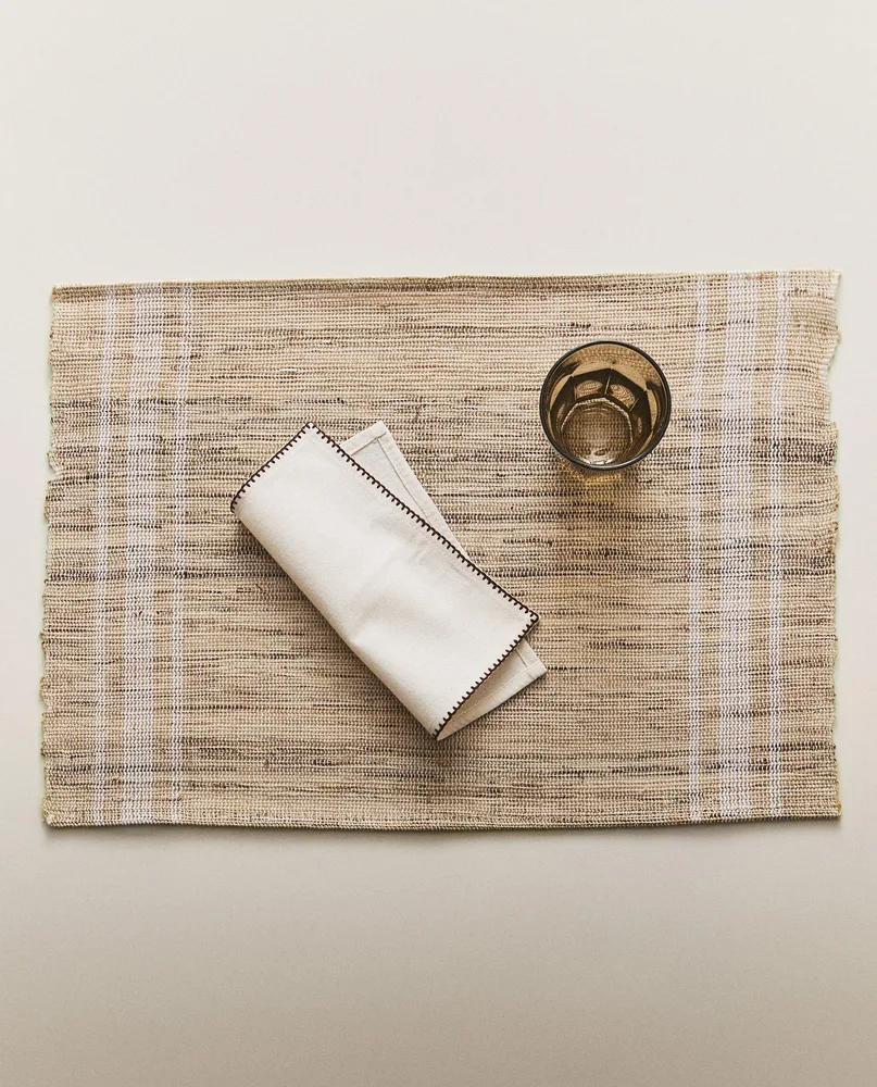 Zara Home сервировочная салфетка из рами, узор в полоску, 50 35 см