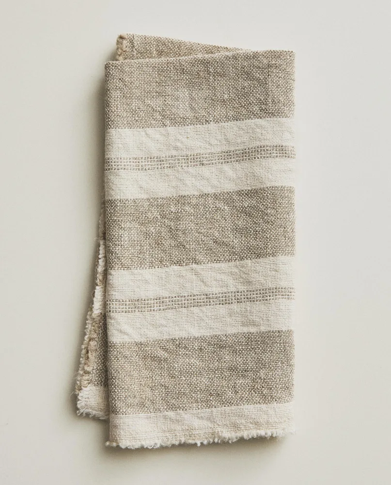 Zara Home столовая салфетка из льна, узор в полоску, 45 45 см (комплект 2 шт.)