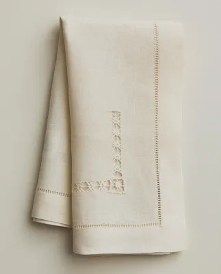 Zara Home столовая салфетка из льна, ажурная отделка, 45 45 см (комплект 2 шт.)
