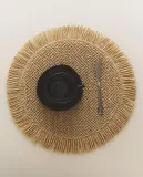 Zara Home сервировочная салфетка из смесовой ткани, декоративная бахрома, диаметр 38 см (комплект 2 шт.) — фото 1