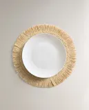 Zara Home сервировочная салфетка из смесовой ткани, декоративная бахрома, диаметр 38 см (комплект 2 шт.) — фото 2