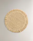 Zara Home сервировочная салфетка из смесовой ткани, декоративная бахрома, диаметр 38 см (комплект 2 шт.) — фото 4
