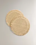 Zara Home сервировочная салфетка из смесовой ткани, декоративная бахрома, диаметр 38 см (комплект 2 шт.) — фото 7