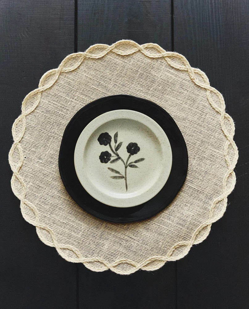 Zara Home сервировочная салфетка из джута, диаметр 38 см