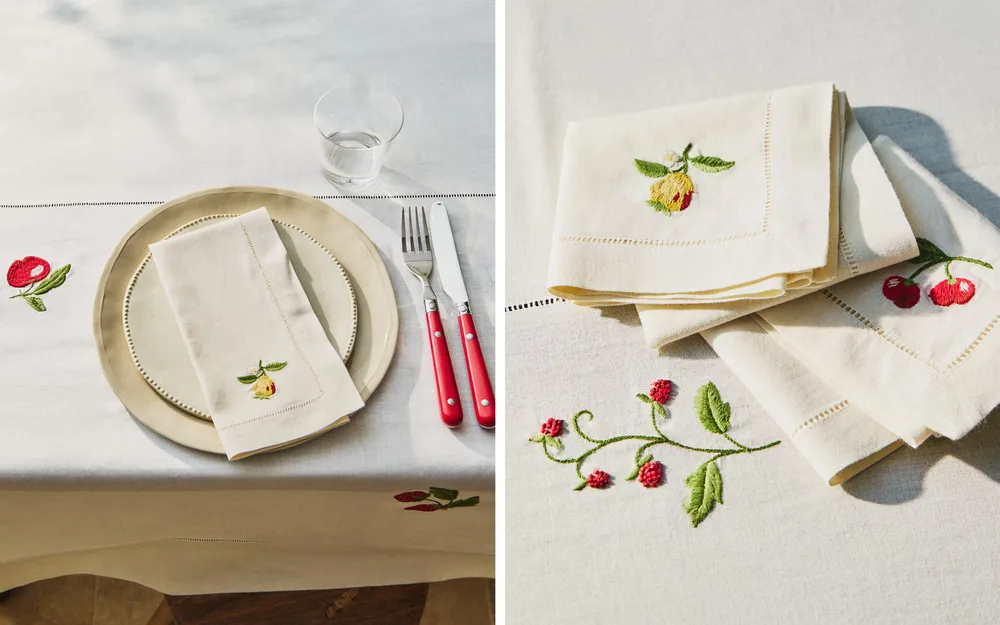 Zara Home скатерть из смесовой ткани, вышивка, 250 170 см