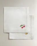 Zara Home столовая салфетка из смесовой ткани, вышивка, 45 45 см (комплект 2 шт.) — фото 5