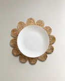 Zara Home сервировочная салфетка из джута, цветочный мотив, диаметр 38 см — фото 3