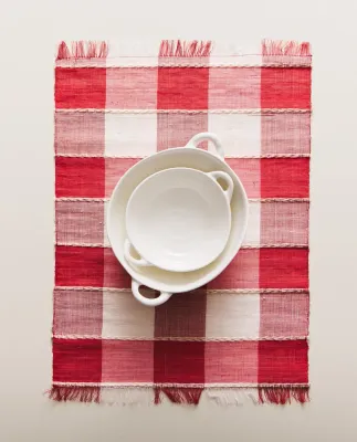 Zara Home сервировочная салфетка из смесовой ткани, клетка, 50 35 см