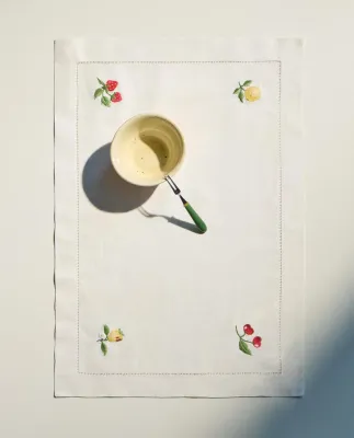 Zara Home сервировочная салфетка из смесовой ткани, вышивка, 50 35 см · 2216/023