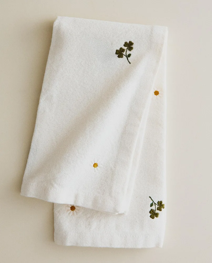 Zara Home столовая салфетка из хлопка, вышивка, 45 45 см (комплект 2 шт.)