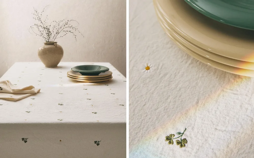 Zara Home скатерть из хлопка, вышивка, 250 150 см