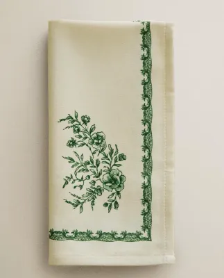 Zara Home столовая салфетка из хлопка, цветочный мотив, 45 45 см (комплект 2 шт.) · 2292/022