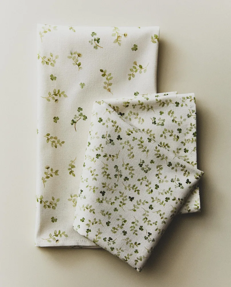 Zara Home кухонное полотенце из хлопка, цветочный мотив, 60 40 см (комплект 2 шт.) · 9232/026