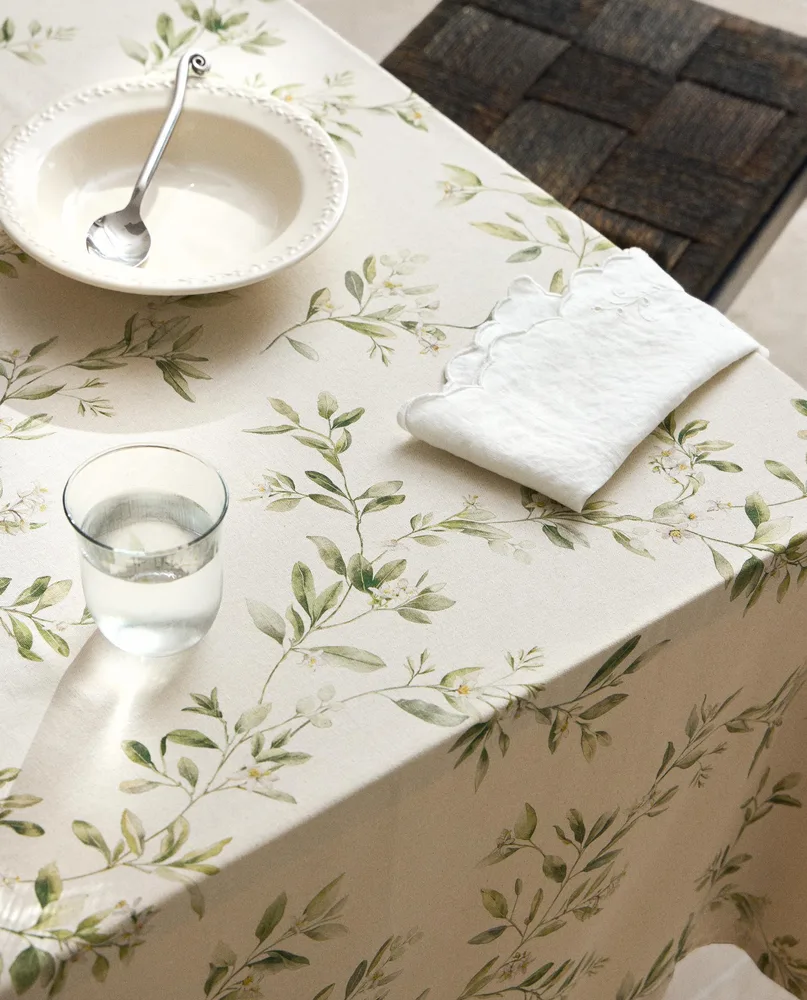 Zara Home скатерть из хлопка, цветочный мотив, 160 120 см · 4253/021